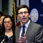 Washington state Attorney General Bob Ferguson speaks Thursday in Seattle at a news conference about the state&rsquo;s response to President Donald Trump&rsquo;s revised travel ban. (Elaine Thompson/The Associated Press)