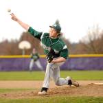Michael Dashiell/Olympic Peninsula News Group Port Angeles&rsquo; Dane Bradow lets fly with a pitch during the Roughriders&rsquo; win over Sequim last week.
