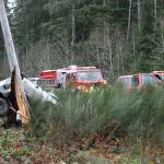 U.S. Highway 101 was closed westbound for a one-vehicle wreck at milepost 205.5 near Bear Creek at 1:25 p.m. (Lonnie Archibald/for Peninsula Daily News)
