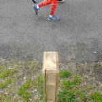 Keith Thorpe/Peninsula Daily News                                Joggers pass over a sensor imbedded in 
the pavement that tallies foot and bicycle traffic on the Waterfront Trail east of Port Angeles City Pier.