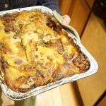 A meatless lasagna is finished cooking and ready to eat. (Betsy Wharton/for Peninsula Daily News)