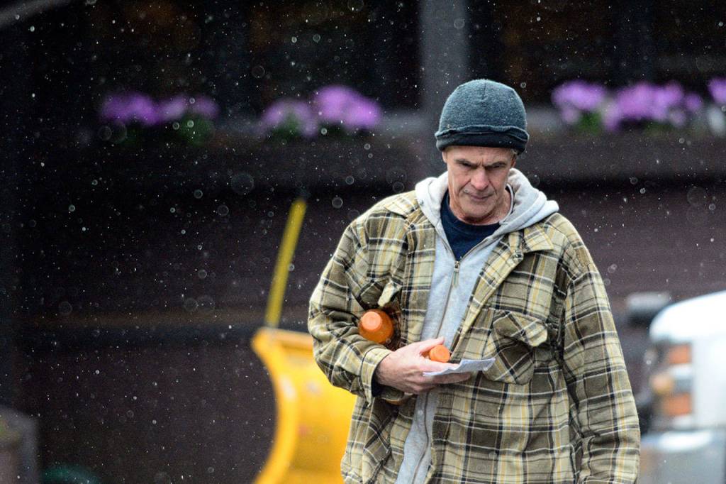 Randy Gray prepares to hike near the Sol Duc River on Wednesday in search of his son, Jacob Gray, who has been missing in Olympic National Park since April 6. (Jesse Major/Peninsula Daily News) ​