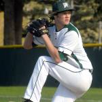Keith Thorpe/Peninsula Daily News Port Angeles pitcher Dane Bradow throws from the mound in a game against Sequim on April 26.
