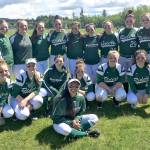 The Port Angeles JV Softball team which won the Blaine JV Softball Tournament this week. From left, rear, are Rose Clark, Madi Roening, Nacia Bohman, Lucah Folden, Ella Holland, Alijah Johnston, Kenzie Carney, Aiesha Latourette and Mikayla Ramey. From left, front, are Peyton Hefton, Hailey Becker, Olivia Nevarill, Hailey Robinson, Starla Temres, Kiana Watson. In front is Cheyenne Wheeler.