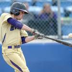 Sequim Wolves batter James Grubb swings at a pitch during a Distric playoff game against Steilacoom High School. Jeff Halstead / Peninsula Daily News