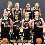 The Next Door Gastropub Olympic Avalanche Black celebrate winning the prestigious Best in the West tournament in Yakima this weekend, featuring some of the top AAU girls&rsquo; teams from around the Pacific Northwest. The Avalanche won seven straight games at the tourney. From left back row, are Madison Cooke, Maggie Ruddell, Jada Cargo-Acosta and Hannah Reetz. From left, front row, Jaida Wood, Camille Stensgard, Emilia Long and Myra Walker.