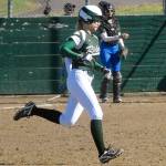Keith Thorpe/Peninsula Daily News                                Port Angeles&rsquo; Natalie Steinman rounds the bases after homering in a game against Olympic on April 21.