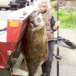 Sue Grisaitis                                Joyce&rsquo;s Karen Kitchens, age 75, caught this 70-pound halibut while fishing off Ediz Hook last Sunday. It&rsquo;s the biggest fish Kitchen&rsquo;s has ever caught.