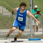 Casey Bruner/for Peninsula Daily News Wyatt McNeese of Crescent placed fourth Friday in the discus at the State 1B Track and Field Championships in Cheney.
