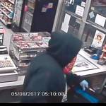 This image from surveillance footage shows a robbery suspect in a Port Angeles business on Monday.