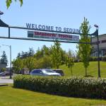 Sequim City Council members recently made changes to the city&rsquo;s policies to reinforce that the banner is to be used for tourism activities with priority given to city events. (Matthew Nash/Olympic Peninsula News Group)