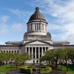 The Washington Legislative Building is seen last month in Olympia. (Elaine Thompson/The Associated Press)