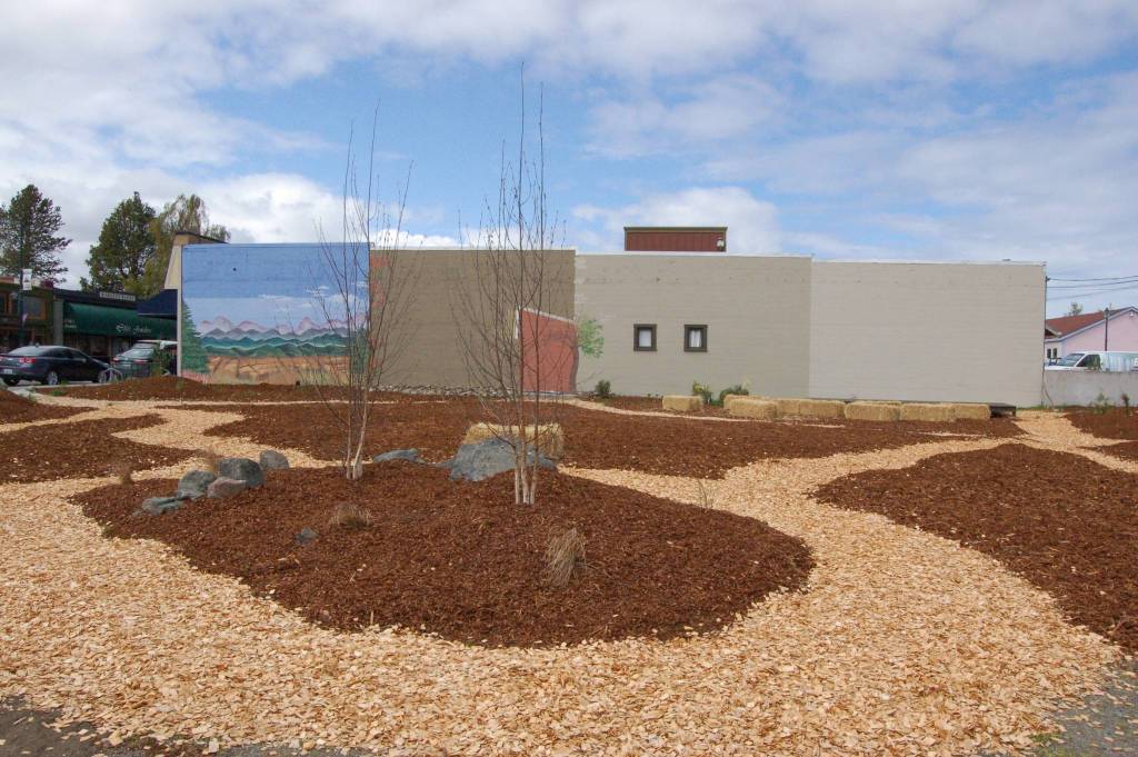 Whimsy Park features a stage for musicians, seating, walkways and a &ldquo;Whimsy Art Wall&rdquo; started by Sequim High School Advanced Placement art students. (Erin Hawkins/Olympic Peninsula News Group)