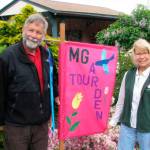 Petals & Pathways Garden Tour garden coordinator Mike Barnes, left, and Chair Karen Mahalick recently announced that tickets for the June 24 home garden tour are on sale.