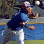 Keith Thorpe/Peninsula Daily News Mikey Hooper of the Lefties pitches in the fourth inning in their Thursday matchup against the Bend Elks at Port Angeles Civic Field.