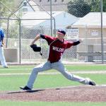 Jamie Wood/for Peninsula Daily News                                Curan Bradley of the Wilder Seniors pitches against Wenatchee Tuesday. Bradley went 5 1/3 innings, giving up just four hits and one walk.
