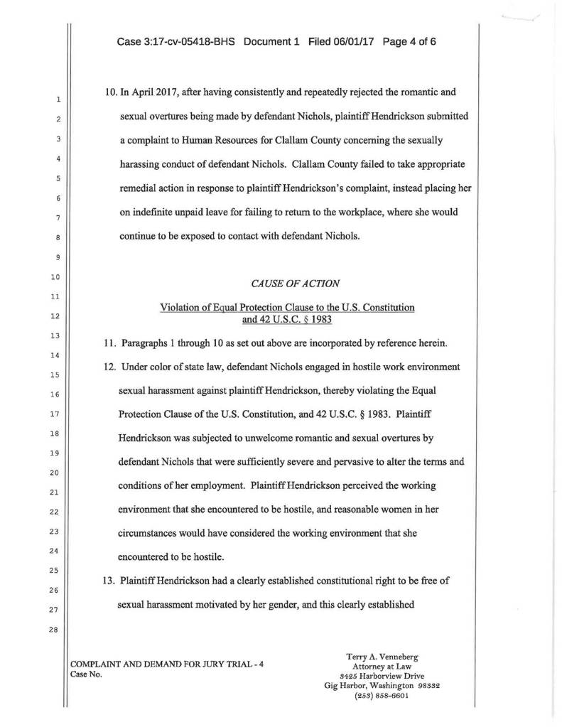 Employee sues top Clallam prosecutor, alleging sexual harassment