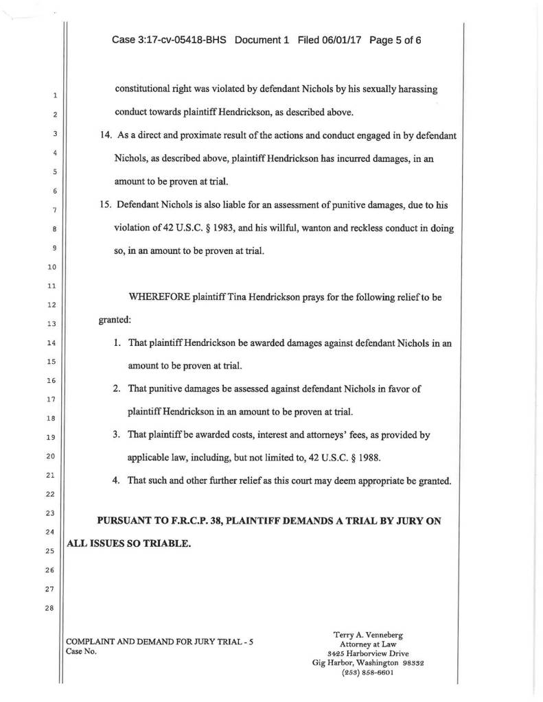 Employee sues top Clallam prosecutor, alleging sexual harassment