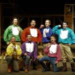 Sequim High School&rsquo;s &ldquo;Seven Brides for Seven Brothers&rdquo; won &ldquo;Best Scenic Design&rdquo; at the 5th Avenue Awards show earlier this month in Seattle. The show received five nominations overall, including Silas Baird, second from back left, for best outstanding actor, and The Brothers&rsquo; ensemble, from back left, Tommy Hall, Baird, Christopher Heintz, Thomas Hughes and Joe Benjamin, and from front left, Seth Mitchell and Joey Oliver. (Matthew Nash/Olympic Peninsula News Group)