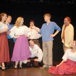 The cast of &ldquo;Magic to Do: A Broadway Musical Revue&rdquo; acts out a scene from the musical number &ldquo;Something Rotten,&rdquo; one of the many Broadway-inspired musical numbers this show will feature at the Port Angeles Community Playhouse. (Erin Hawkins/Olympic Peninsula News Group)