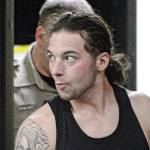 Gerald Neil Walkup of Port Angeles, 26, makes an initial appearance in Clallam County Superior Court Monday. (Jesse Major/PeninsulaDailyNews)