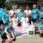 The Port Townsend Drizzle Women&rsquo;s Basketball Team brought home the gold from the Washington State Senior Games in Olympia on July 22. This was the third year in a row they won the Women&rsquo;s 3x3 basketball competition. Gold, silver and bronze medals were also won for the the individual events, hot shot and free throw. From left, front row, are Anna Bachmann, Joanna Sanders, Kristi Wilson and Lisa Anderson. From left, back row, are Robin Stemen, Maria K. Joyce, Sue Lemay, Mary Ann Watson, Diane Bommer, Teresa Janssen, Bev Hetrick and Jean Walat.