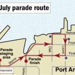 Port Angeles has a new parade route this year starting on North Cedar Street, creating a loop along Marine Drive to Front Street and back to Valley Road. (Keith Thorpe/Peninsula Daily News)