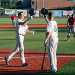 Alex Powell                                 Sequim&rsquo;s Evan Hurn, left, celebrates his first West Coast League home run with Bellingham Bells teammate Ernie Yake. Hurn, a 2016 Sequim graduate and former Wilder Baseball player, returns to Civic Field this weekend to play the Port Angeles Lefties.