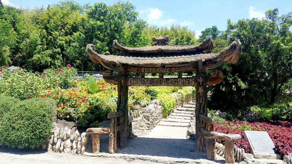 The entrance gate at the San Antonio Japanese Tea Garden. It was renamed during World War II as the Chinese Tea Gardens and then reconstituted as a public park in the late turn of last century. (Andrew May/for Peninsula Daily News)