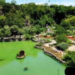 A view from the grand gazebo looking down on the San Antonio Japanese Tea Garden and what once was a limestone quarry. Like Butchart Gardens, the architect used the walls in the remnants of the quarry as a strong hardscape for the garden. (Andrew May/for Peninsula Daily News)