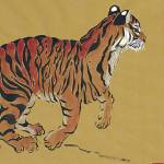 &ldquo;Tiger&rdquo; by Roxanne Grinstad was painted in the Japanese brush style.