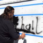 Vandals spray-paint Sequim church’s door and trailer