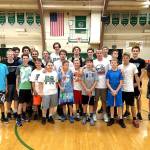 A total of 13 kids worked out with Port Angeles High School players and coaches at the Roughriders annual youth camp held at Port Angeles High School July 25-27. Fifteen players in the Roughriders&rsquo; basketball program helped with the camp.