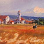 Robin Weiss&rsquo; painting of the Point Wilson lighthouse was among last year&rsquo;s Paint the Peninsula displays at the Port Angeles Fine Arts Center. (Port Angeles Fine Arts Center)