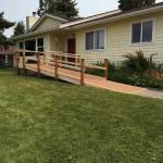 Over last weekend, members from the Sequim Sunrise Rotary Club, Sequim Food Bank and other volunteers built a ramp for Sawyer Streett to be ready for him upon his return home to Sequim. The volunteers also worked over the weekend to complete a list of 2017 yard projects Robert Streett had made to finish.