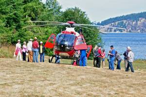 Airlift Northwest lands at Fort Discovery at Security Services Northwest&rsquo;s Unity of Effort celebration in 2012. This year&rsquo;s celebration will be from 10 a.m. to 6 p.m. Saturday. (Fort Discovery)