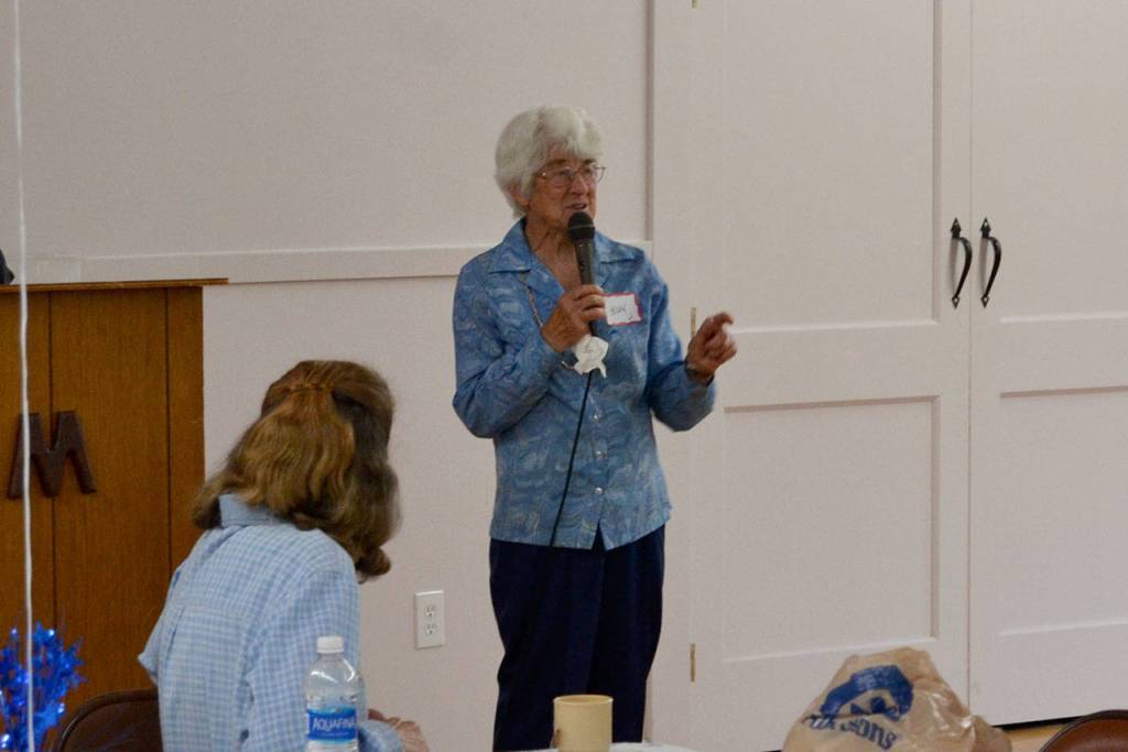 Helen Bucher, the longest-tenured member of Sequim Prairie Grange, said she finds the fellowship with friends and family at the grange has stood out to her. Sequim Gazette photo by Matthew Nash