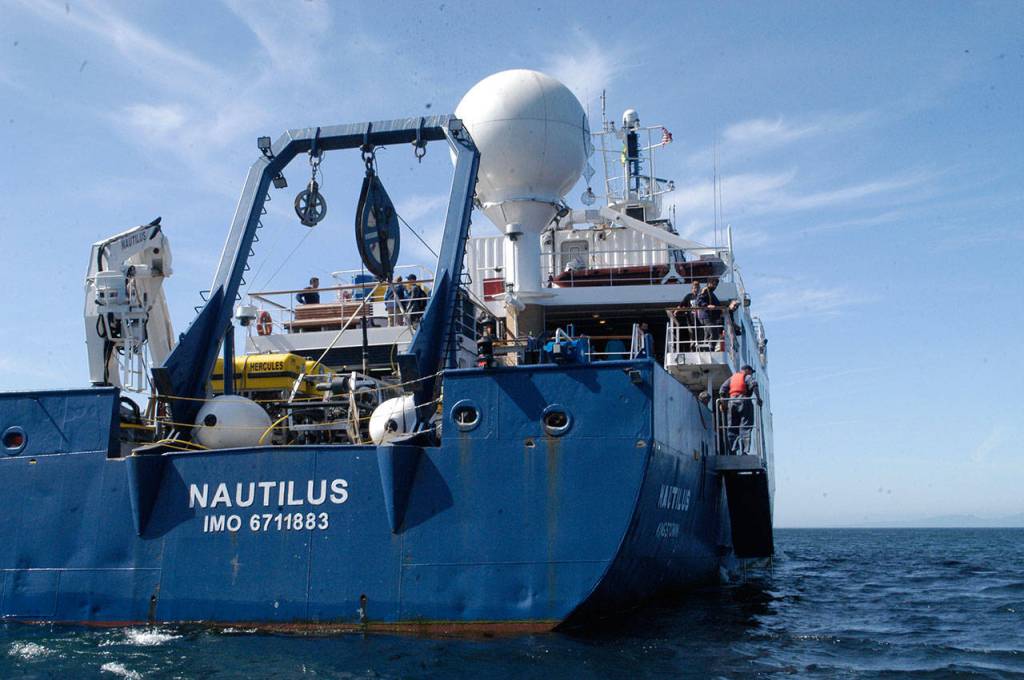 The stern of the EV Nautilus. (Rob Ollikainen/Peninsula Daily News)
