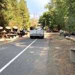 A log truck rolled over on U.S. Highway 101 near Brinnon on Monday, impacting traffic on the highway for roughly four hours. (Trooper Russ Winger/Washington State Patrol)