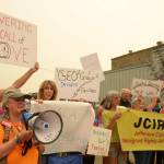 More than 50 people gathered at Adams Street Park in Port Townsend to protest the Trump administration&rsquo;s announcement that moves to end the Deferred Action for Childhood Arrivals program. (Cydney McFarland/Peninsula Daily News)