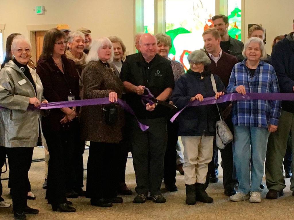 On May 16, Sequim Mayor Dennis Smith and representatives with the city of Sequim and Sequim-Dungeness Chamber of Commerce cut the ribbon on the remodel of the Guy Cole Convention Center in Carrie Blake Park. Construction on the building&rsquo;s kitchen will soon begin as the second phase of the remodeling. (Matthew Nash/Olympic Peninsula News Group)