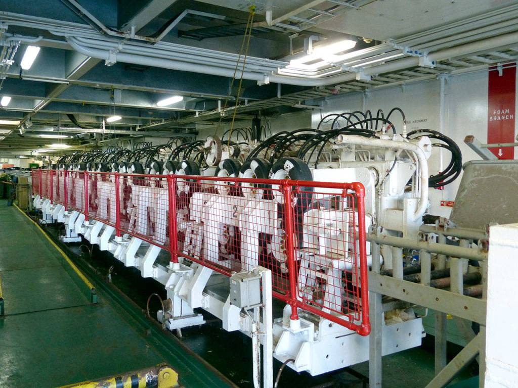Cable handling equipment on the tank deck. (David Sellars/for Peninsula Daily News)
