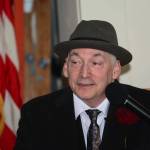 Scott Larsen, a history buff impersonating former President Franklin D. Roosevelt, tells a crowd at the First United Methodist Church in Port Angeles on Sunday of Roosevelt&rsquo;s trip to the Olympic Peninsula 80 years ago. (Jesse Major/Peninsula Daily News)