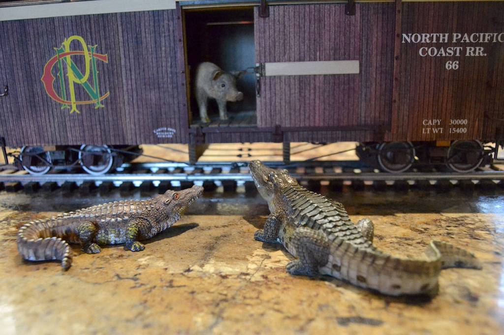 In Pat Furey&rsquo;s train collection, he views them as a 3-D painting where he tries to set an interesting scene that makes you want to look closer. (Matthew Nash/Olympic Peninsula News Group)