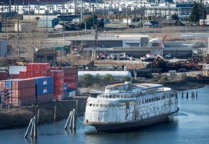 The Kalakala is moored in Tacoma before its last voyage. (The Associated Press (Click on photo to enlarge))