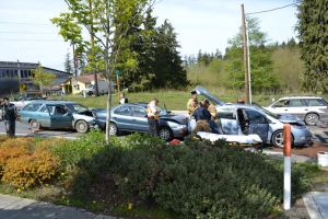 A four-vehicle wreck slowed traffic on Sims Way this afternoon. One person suffered minor injuries. (East Jefferson Fire Rescue)