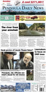 Here is today's front page for our  readers in Clallam counties — news tailored to your community. There's more inside that isn't online! ()