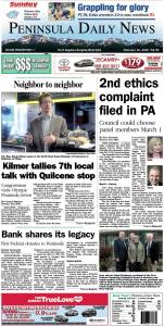 Today's front page tailored for the PDN's readers in Clallam County. There's more inside that isn't online! ()