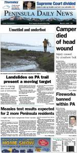 Today's front page for Clallam County. There's more inside that isn't online! ()