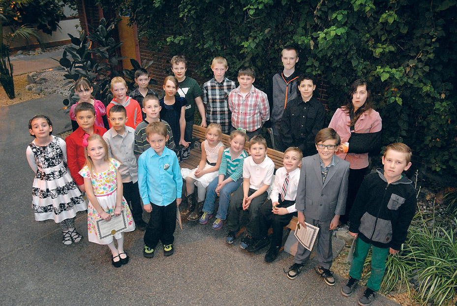 Winners of the 2015 Racial Equality Essay Contest through the Port Angeles School District gather at Port Angeles City Hall after receiving their certificates. Among the winners were
